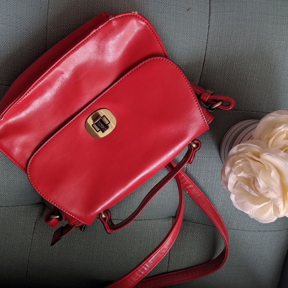 👜 David Jones red handbag 👜